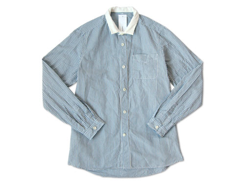 maillot stripe small collar shirt