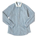 maillot stripe small collar shirt