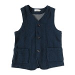 RINEN 1/12ウール×綿接結 ベスト / ショールカラーカバーオール