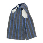 maillot linen wool pull vest STRIPE / melton V neck vest / b.label cotton melton wide easy pants