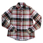 maillot Cotton flannel roll collar check B.D. shirts