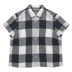 MARGARET HOWELL LARGE CHECK LINEN S/S SHIRTS / FINE LINEN NO COLLAR SHIRTS