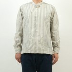MHL. WIDE STRIPE COTTON NO COLLAR SHIRTS / DRY COTTON JERSEY L/S T-SHIRTS