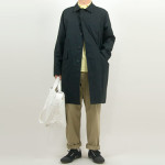 MARGARET HOWELL BARACUTA LIGHT COTTON POPLIN SOUTIEN COLLAR COAT 010BLACK 〔メンズ〕