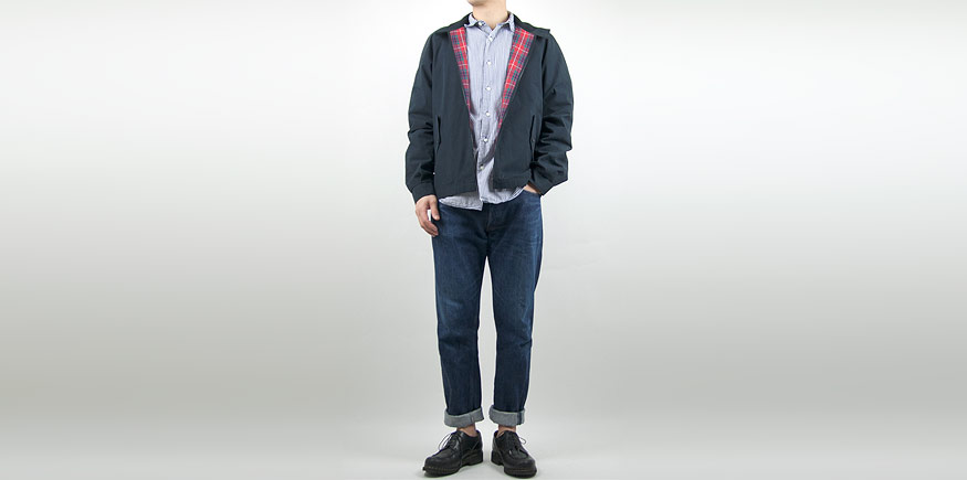 MARGARET HOWELL DENSE POPLIN BLOUSON 120NAVY〔メンズ〕を使った着こなしコーディネート