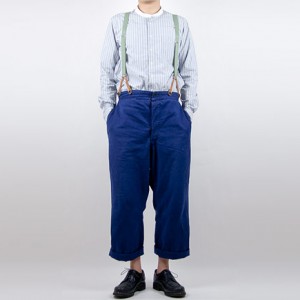 MHL. COTTON STRIPE NOCOLLAR SHIRTS 113GRAY 〔メンズ〕を使った着こなしコーディネート