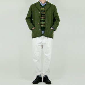 LANDLEBEN Tailored Collar Tyrolean jacket OLIVE