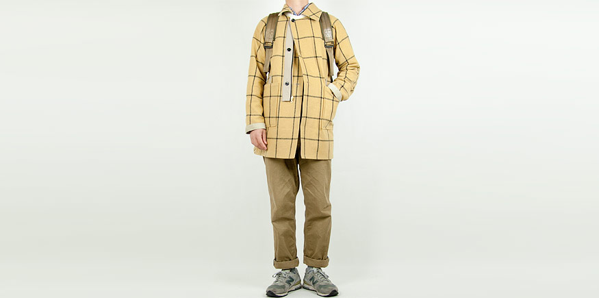 TATAMIZE RV COAT BEIGE x YELLOW CHECK