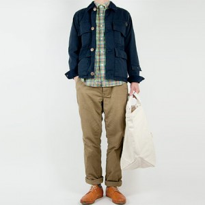 ENDS and MEANS Hunting Jacket NAVYを使った着こなしコーディネート