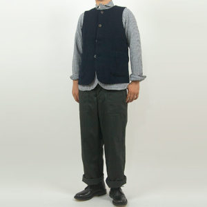 RINEN 2/48ウール綾織 ベスト 05NAVY 〔メンズ〕
