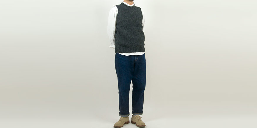 Charpentier de Vaisseau Kurson 3G Crew Neck Knit Vest DARK GRAY