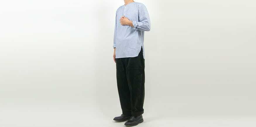 TATAMIZE NO COLLAR SHIRTS STRIPE
