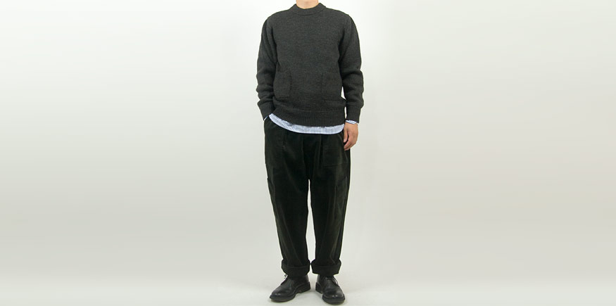 ENDS and MEANS Grandpa Knit BROWN CHARCOAL