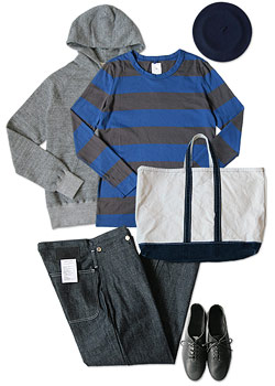 maillot WIDE BORDER 長袖Tシャツ