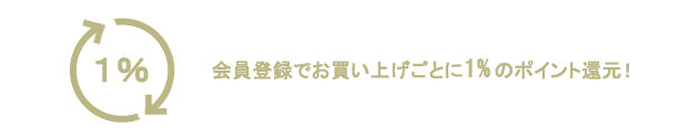 お買い上げごとに1%のポイント還元