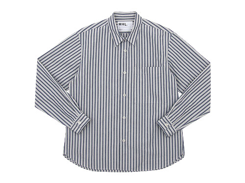 MHL. COTTON LINEN CHAMBRAY STRIPE SHIRTS / LOGO T / PRINT SCARF