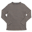 nisica 長袖ガンジーネックカットソー 細ボーダー GRAY x BEIGE